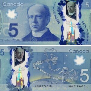 Counterfeit $5 CAD Money
