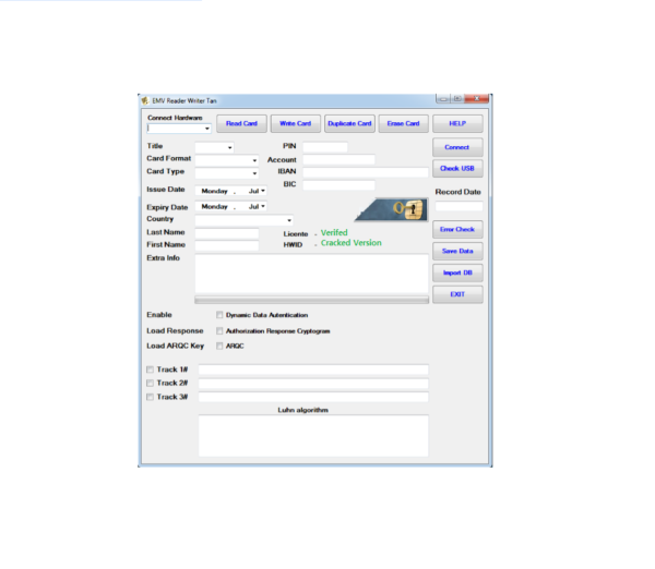 EMV Reader Writer Tan software